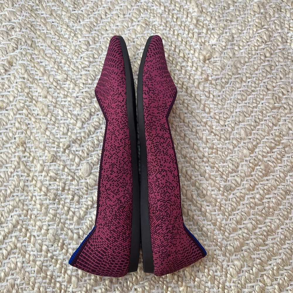 Rothy’s Fig Python Print Point Flats Slip On Purp… - image 5